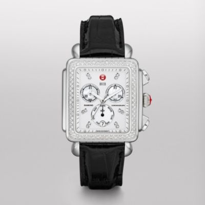 Deco XL Day Diamond, Diamond Dial Black Alligator