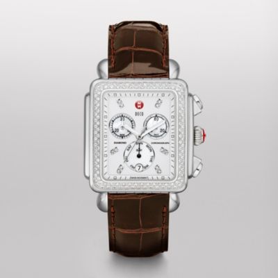 Deco XL Day Diamond, Diamond Dial Espresso Alligator