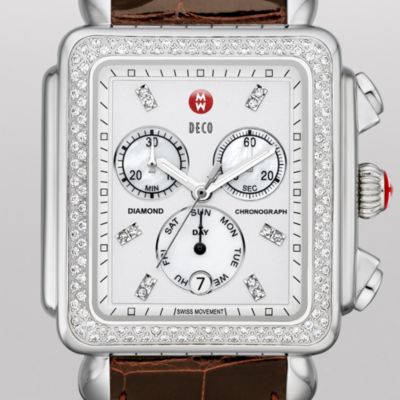 Deco XL Day Diamond, Diamond Dial Espresso Alligator