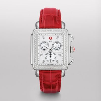 Deco XL Day Diamond, Diamond Dial Garnet Alligator