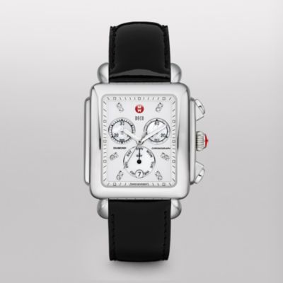 Deco XL Day Non-Diamond, Diamond Dial Black Patent