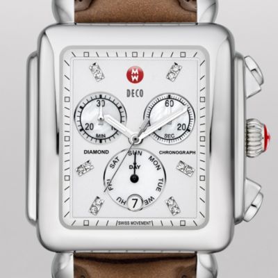 Deco XL Day Non-Diamond, Diamond Dial Espresso Patent