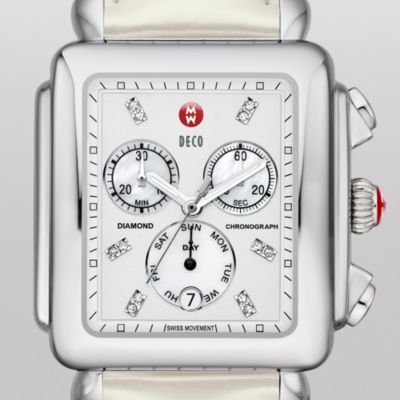 Deco XL Day Non-Diamond, Diamond Dial Silver Patent