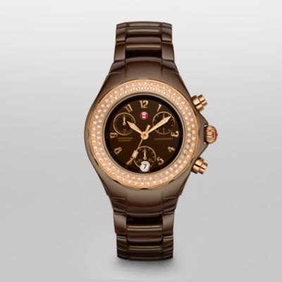 Tahitian Chocolate Ceramic Diamond Rose Gold
