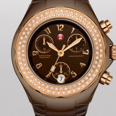 Tahitian Chocolate Ceramic Diamond Rose Gold