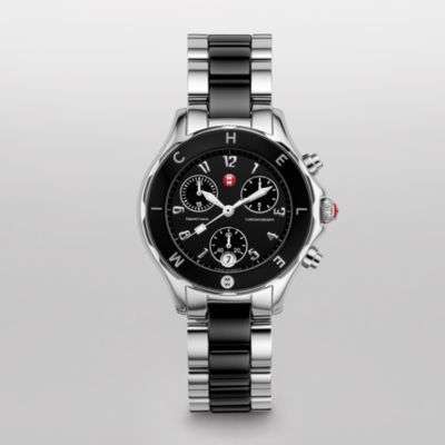 Tahitian Black Ceramic and Stainless Non-Diamond