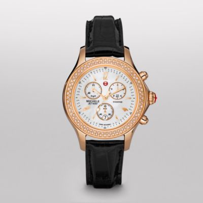 Jetway Diamond Rose Gold Black Alligator