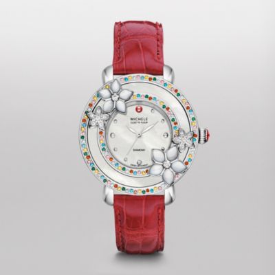 Cloette Fleur Diamond, Colored Stones Garnet Alligator