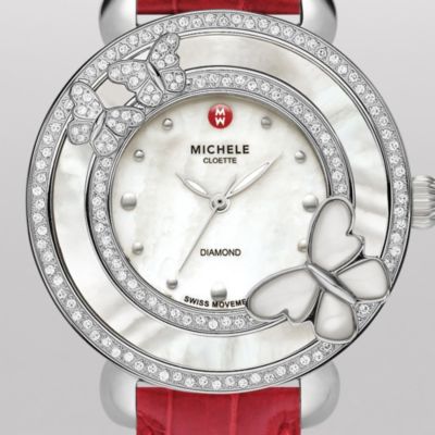 Cloette Butterfly Diamond Garnet Alligator