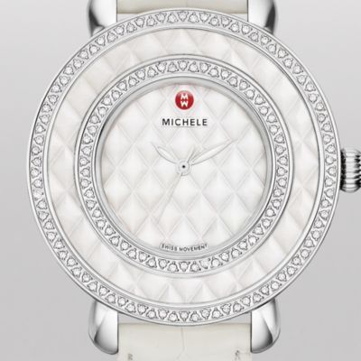 Cloette Camée Diamond, White Alligator