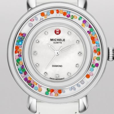 Cloette Carnival, Diamond Dial White Patent