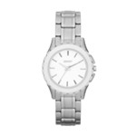 Silver Tone White Topring Watch
