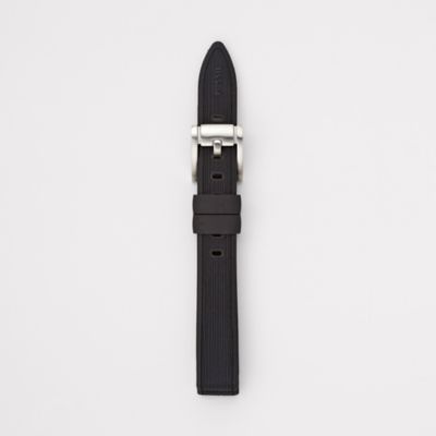 S141008 - Silicone Watch Strap – Black Pinstripe