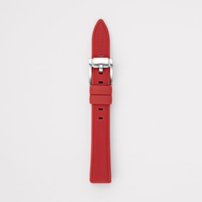 S141034 - Silicone Watch Strap – Red Pinstripe
