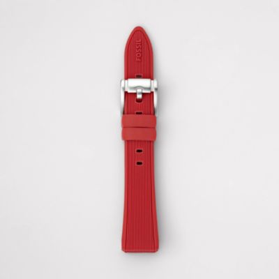 S181003 - Silicone Watch Strap – Red Pinstripe