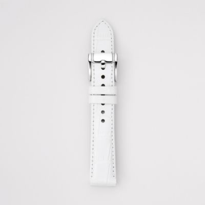 S181025 - Leather Watch Strap – White Croco