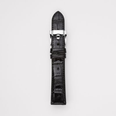 S181026 - Leather Watch Strap – Black Croco