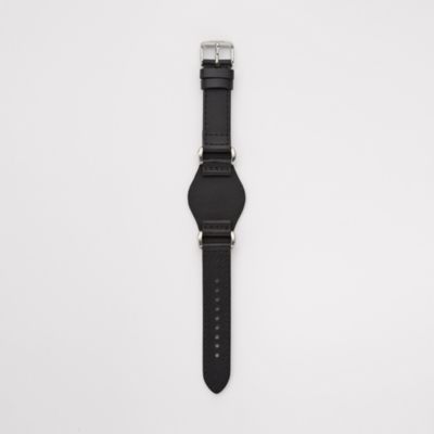 S181030 - Leather Watch Strap - Black
