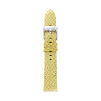 S181057 - Embossed Leather Watch Strap - Yellow