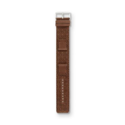 S181073 - Leather Watch Strap – Signature Brown with Camel