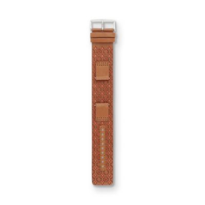 S181074 - Leather Watch Strap – Signature Camel with Coral