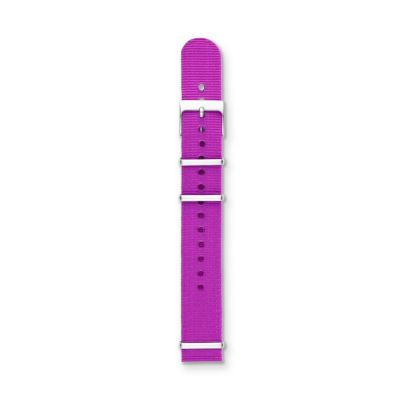 Fossil Polyester 18Mm Watch Strap - Purple