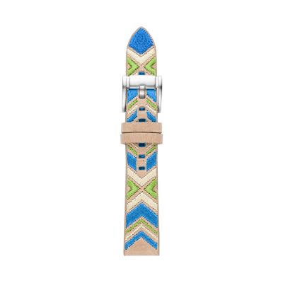 S181135 - Leather 18mm Watch Strap - Blue and Green