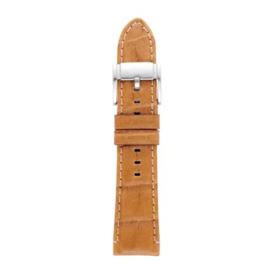 S221067 - Embossed Leather Watch Strap – Light Brown