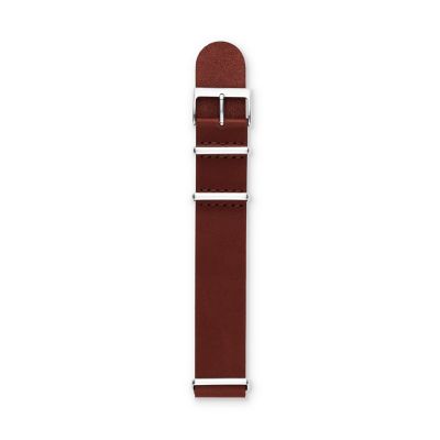 S221119 - Leather 22mm Watch Strap - Maroon
