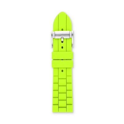 Fossil Silicone 24Mm Watch Strap - Bright Green
