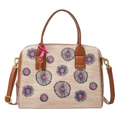 Fossil Jori Large Satchel  Handbag Pink Dots- SHB1872339