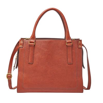 Fossil Claire Satchel  Handbag Brandy- SHB1930213