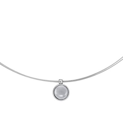 UPC 768680196382 product image for Skagen Sea Glass Silver-Tone Glass Bead Wire Necklace Skj0329040 | upcitemdb.com