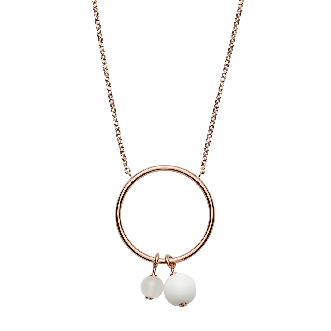 Skagen Sea Glass Beaded Pendant Rose-Tone Necklace Skj1201791 Jewelry - SKJ1201791-WSI Skagen Sea Glass Beaded Pendant Rose-Tone Necklace Skj1201791 Jewelry - SKJ1201791-WSI