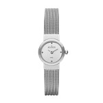 Classic Silver Tone Striped Mesh Women's Watch