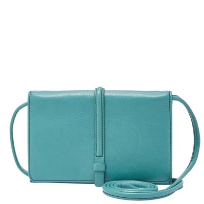 Fossil Collette Wallet Crossbody  Wallet Teal Green- SWL1790320