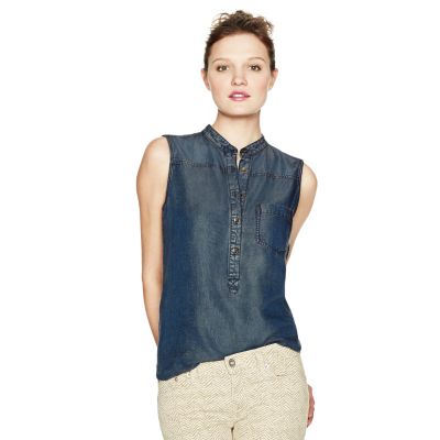 WC1460944C - Melanie Sleeveless Chambray Shirt