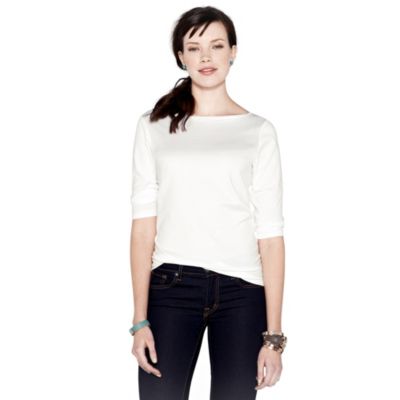 WC6405100C - Rachel 3/4 Sleeve Boat Neck Tee