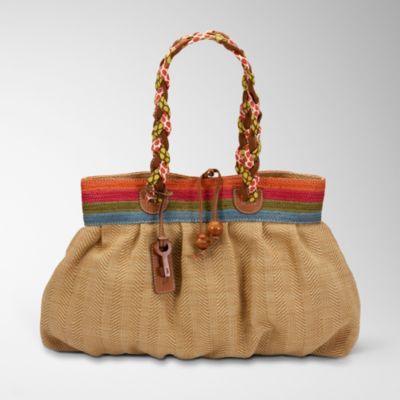 Fossil Farrah Straw Tote Handbag