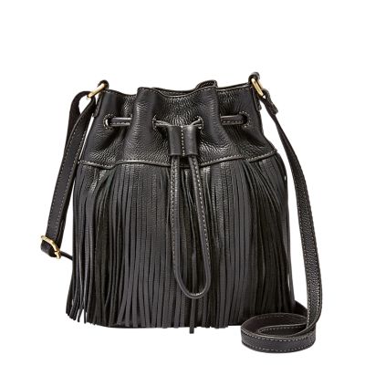 Fossil Jules Mini Fringe Drawstring Satchel Zb6765001 Handbag