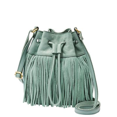 Fossil Jules Mini Fringe Drawstring Satchel Zb6765116 Handbag