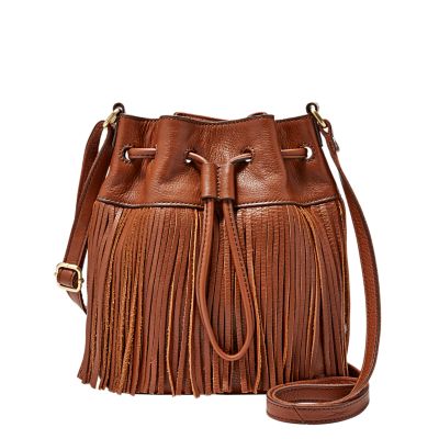 Fossil Jules Mini Fringe Drawstring Satchel Zb6765200 Handbag