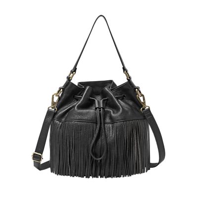 Fossil Jules Large Fringe Drawstring Satchel Zb6791001 Handbag