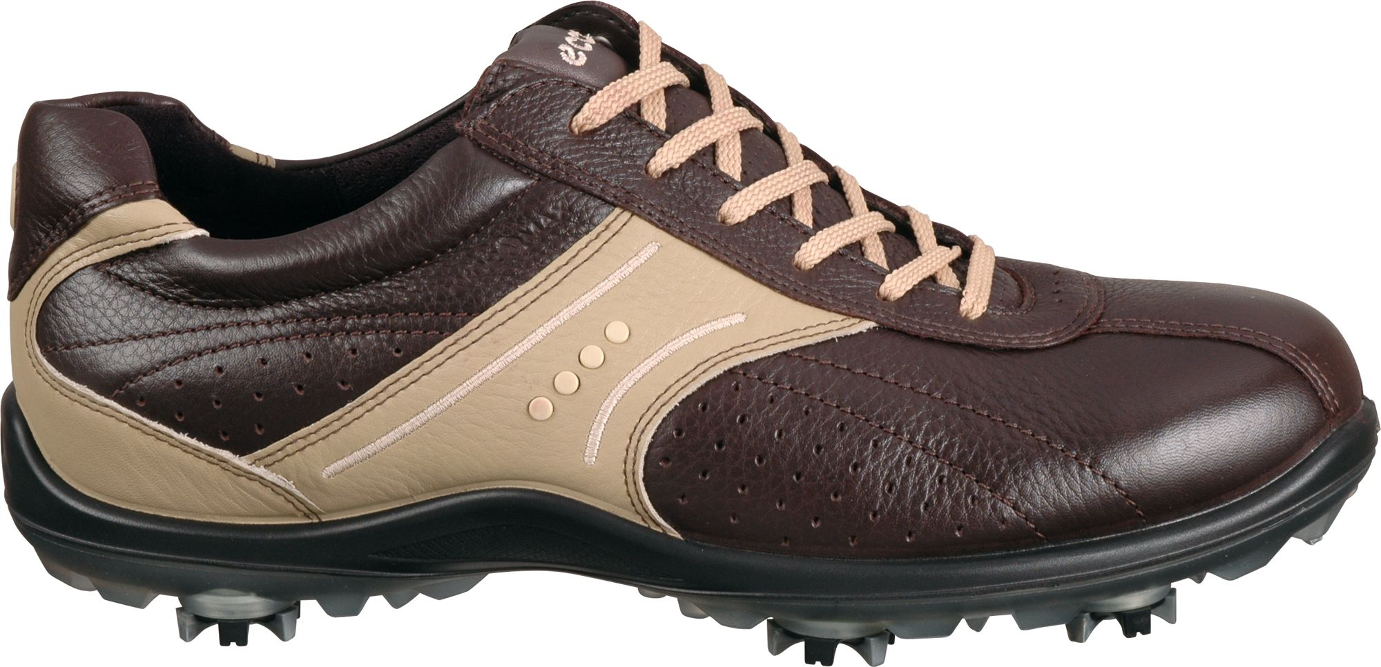 ECCO Men's Casual Cool II Hydromax Coffee/Sand Golf Shoe