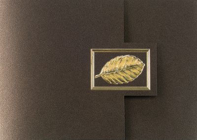 Tri-Fold Gold Leaf Thanksgiving Greeting Card