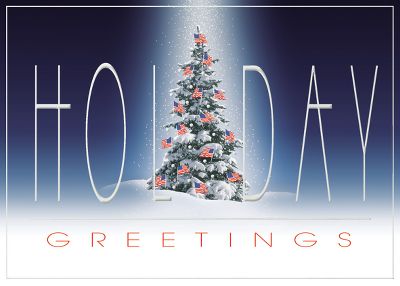 Holiday Greetings w/flag tree