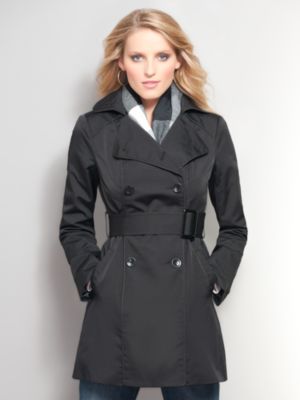 Women's Double-breasted Trench Coat With Piping by New York & Company