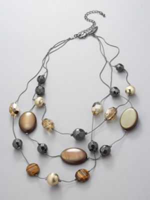 Triple-Strand Bead Necklace