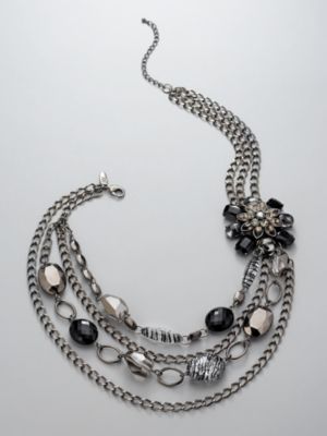 Bead Flower Statement Necklace