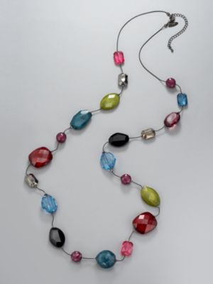 Long Multi-Color Bead Necklace